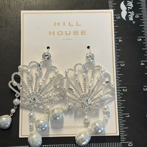 Hill House Pearl and Silver Fan Earrings
